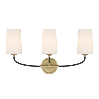 Niles Three Light Bath in Black Forged + Modern Gold (60|NIL-70013-BF-MG)