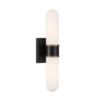 Capsule LED Wall Sconce in Matte Black + Textured Gold (60|CAP-8512-MK-TG)
