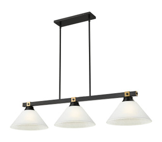 Bronte Three Light Billiard in Matte Black + Rubbed Brass (224|1955-3MB-RB-AWL14)