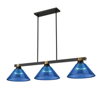 Bronte Three Light Billiard in Matte Black + Rubbed Brass (224|1955-3MB-RB-ARDB)