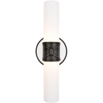 Chase Two Light Wall Sconce in Deep Patina Bronze w/Polished Cased White Glass Shades (165|Z1979)