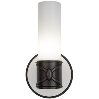Chase One Light Wall Sconce in Deep Patina Bronze w/Polished Cased White Glass Shade (165|Z1978)