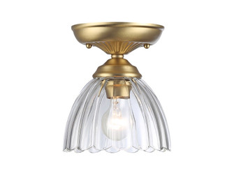 Audra One Light Semi-Flush Mount in Brushed Champagne Brass (62|6952-SF7 BCB-CLR)