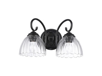 Audra Two Light Vanity in Matte Black (62|6952-BA2 BLK-CLR)