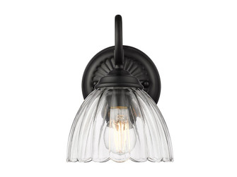 Audra One Light Wall Sconce in Matte Black (62|6952-1W BLK-CLR)