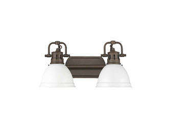 Duncan Two Light Vanity in Rubbed Bronze (62|3602-BA2 RBZ-WHT)