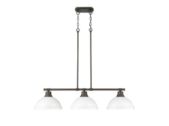Duncan Three Light Linear Pendant in Rubbed Bronze (62|3602-3LP RBZ-WHT)