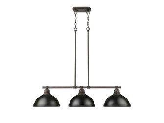 Duncan Three Light Linear Pendant in Rubbed Bronze (62|3602-3LP RBZ-BLK)