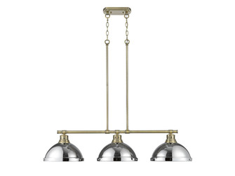 Duncan Three Light Linear Pendant in Aged Brass (62|3602-3LP AB-CH)