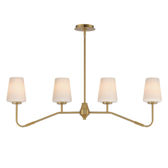 Durham Four Light Linear Chandelier in Natural Aged Brass (16|12697WTNAB)