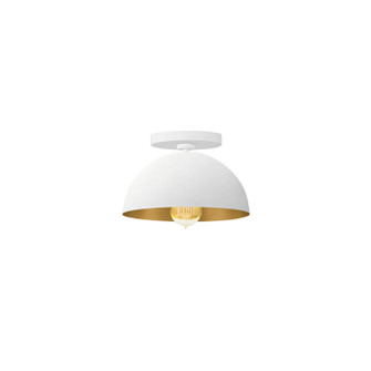 One Light Semi-Flush Mount in Matte White w/ Champagne Gold (102|NSH-9849-MTGD)