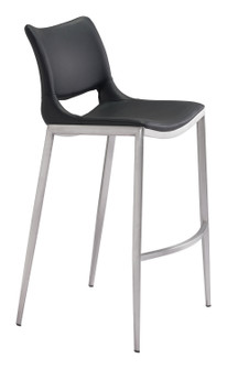 Ace Bar Chair in Black, Silver (339|101284)