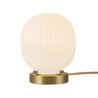 Cherise One Light Table Lamp in Brushed Gold/Glossy Ribbed Opal Glass (452|TL579107BGGR)