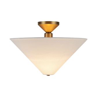 Bridgette One Light Semi-Flush Mount in Brushed Gold/White Linen (452|SF497016BGWL)