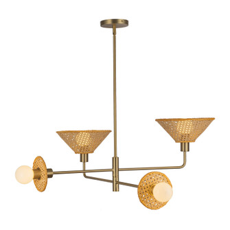 Piper Four Light Chandelier in Brushed Gold (452|CH432438BG)