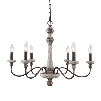 Annabella Six Light Chandelier in Stonewashed Greywood: (374|H21132-6)