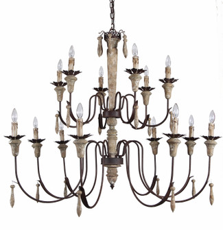 Cassandra 14 Light Chandelier in Sunwashed Oak Patina (374|CHAN8135-8+6)