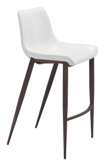 Magnus Bar Chair in White, Walnut (339|101278)