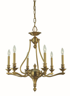 Fin De Siecle Six Light Chandelier in Brushed Brass (8|5956 BR)