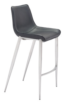 Magnus Bar Chair in Black, Silver (339|101276)