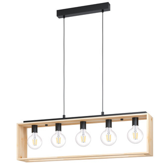 Famborough Five Light Linear Pendant in Black (217|43414A)