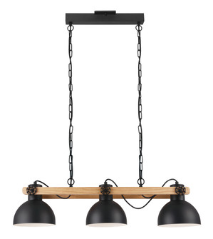 Lubenham Three Light Linear Pendant in Black (217|43163A)