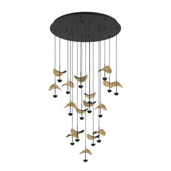 Dracera LED Pendant in Black & Gold Leaf (217|390341A)