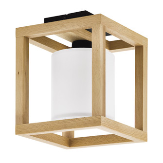 Granados One Light Ceiling Mount in Black & Natural Wood (217|390097A)