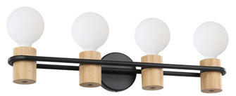 Chieveley Four Light Bath/Vanity in Matte Black & Wood (217|205371A)