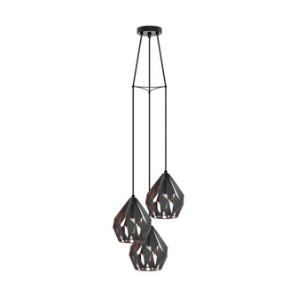 Carlton Three Light Pendant in Black (217|202041A)