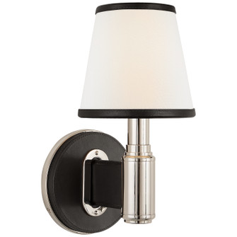 Riley One Light Wall Sconce in Polished Nickel and Chocolate Leather (368|RL 2611PN/CHC-L)