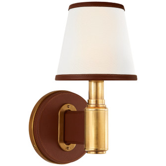 Riley One Light Wall Sconce in Natural Brass and Saddle Leather (368|RL 2611NB/SDL-L)