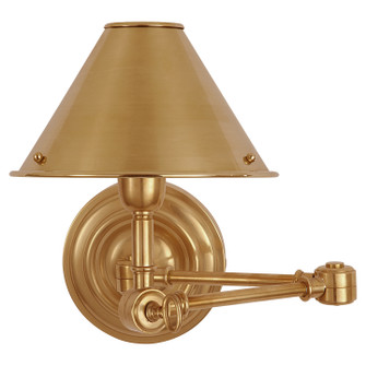 Anette One Light Swing Arm Wall Lamp in Natural Brass (368|RL 2260NB)