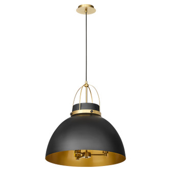 Pruitt Three Light Pendant in Matte Black|Aged Brass (19|823-3-5980)