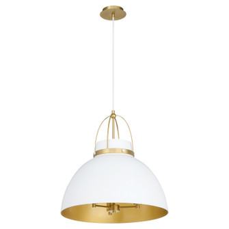 Pruitt Three Light Pendant in Studio White|Aged Brass (19|823-3-0880)
