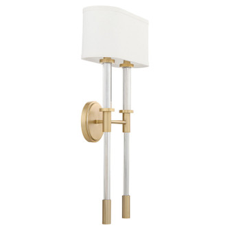Hightower Two Light Wall Sconce in Clear/Aged Brass (208|11953)