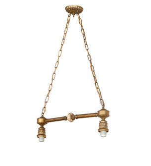 Victorian Two Light Island Pendant Hardware in Brass Powder Coat (57|282891)