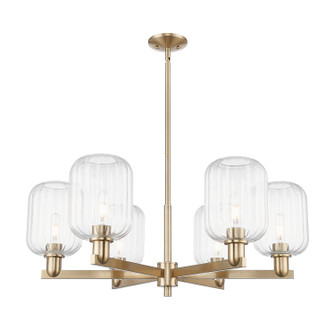 Arcadia Six Light Chandelier in Champagne Bronze (405|716-6CR-CB-G460-7CL)