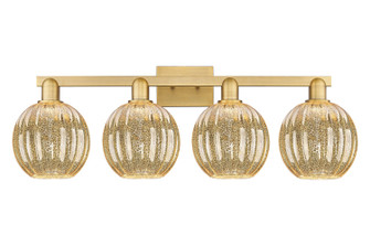 Arcadia Four Light Bath Vanity in Brushed Brass (405|716-4W-BB-G458-7ME)