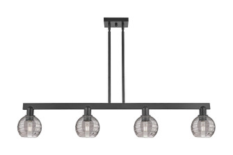 Arcadia Four Light Island Pendant in Matte Black (405|716-4I-BK-G1213-6SM)