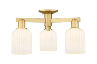 Arcadia Three Light Semi-Flush Mount in Satin Gold (405|716-3F-SG-G559-5GWH)