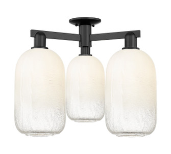 Arcadia Three Light Semi-Flush Mount in Matte Black (405|716-3F-BK-G482-7OP)