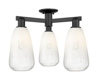 Arcadia Three Light Semi-Flush Mount in Matte Black (405|716-3F-BK-G480-6OP)