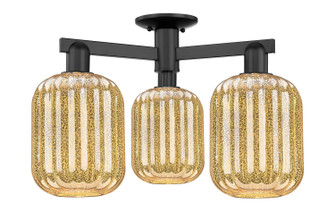 Arcadia Three Light Semi-Flush Mount in Matte Black (405|716-3F-BK-G460-7ME)