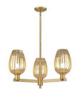 Arcadia Three Light Flush Mount in Brushed Brass (405|716-3CR-BB-G457-6ME)