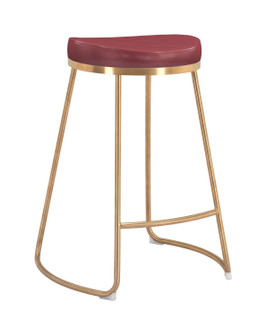 Bree Counter Stool (Set of 2) in Burgundy, Gold (339|101261)