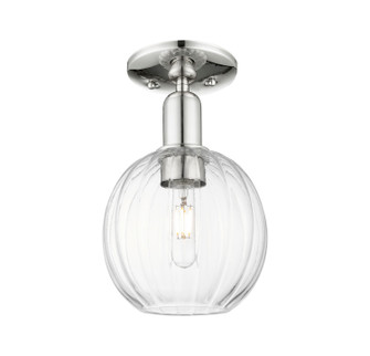 Arcadia One Light Semi-Flush Mount in Polished Nickel (405|716-1C-PN-G458-7CL)