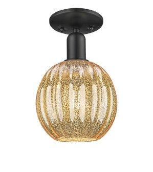 Arcadia One Light Semi-Flush Mount in Matte Black (405|716-1C-BK-G458-7ME)