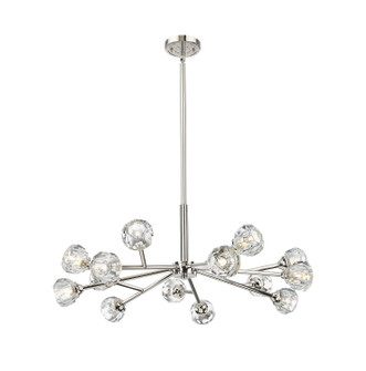 Ballston Urban 14 Light Chandelier in Polished Nickel (405|465-14CR-PN-G465-CL)