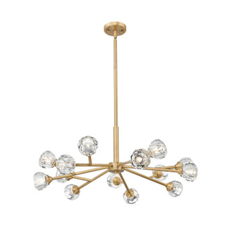 Ballston Urban 14 Light Chandelier in Brushed Brass (405|465-14CR-BB-G465-CL)